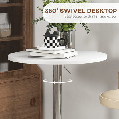 High top round adjustable steel bar table