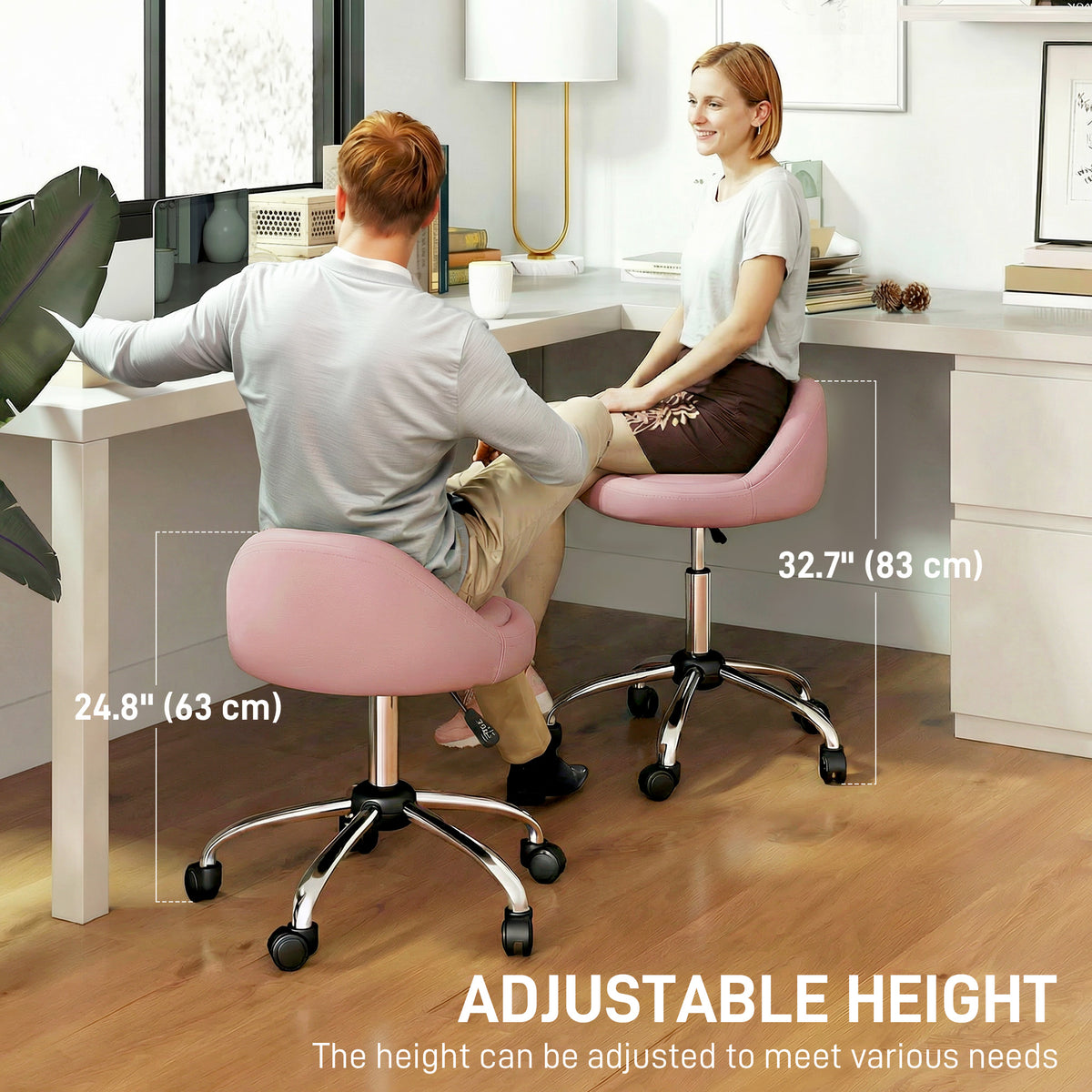 Adjustable Rolling Salon Stool