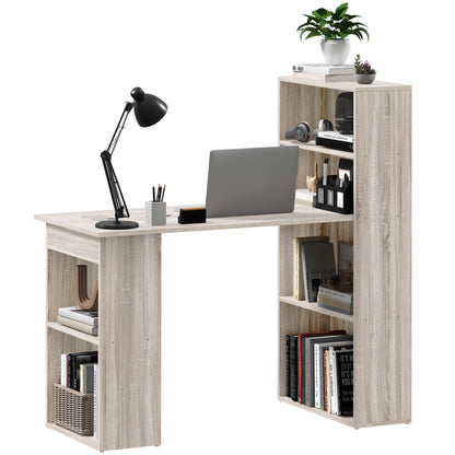 Computer Desk with Built-In Bookshelf 47 in