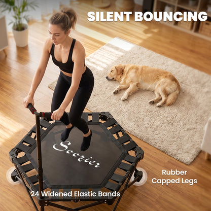 Mini trampolín plegable de entrenamiento con manillar