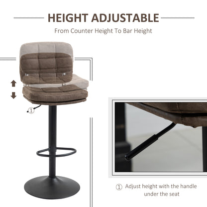 Swivel Bar Stools Adjustable Height with Backrest Set of 2