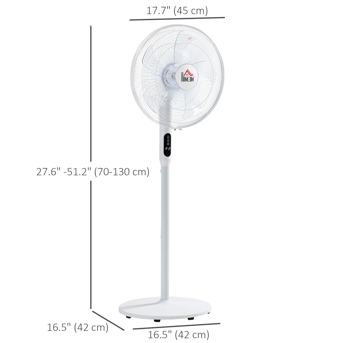 Oscillating Floor Fan with Remote Control and LED Display