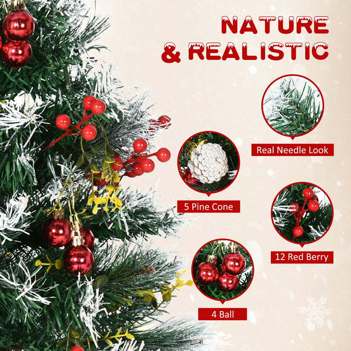 Pre-Lit Artificial Christmas Tree 2.5 ft — Set of 2