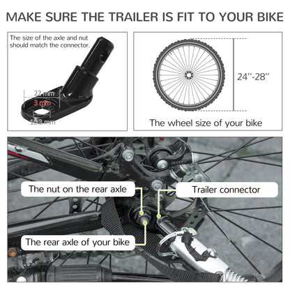 Dog Bike Trailer 2-in-1 Large Dogs 30 kg