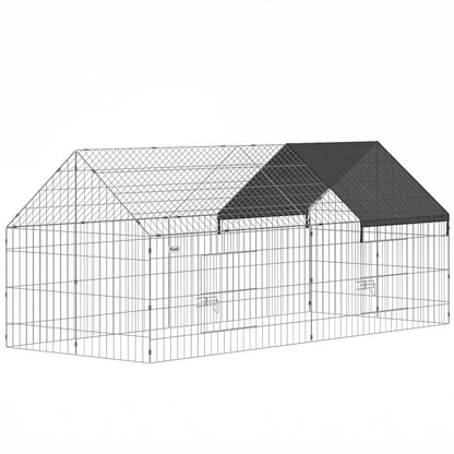 Metal Chicken Run with UV-Resistant Cover
