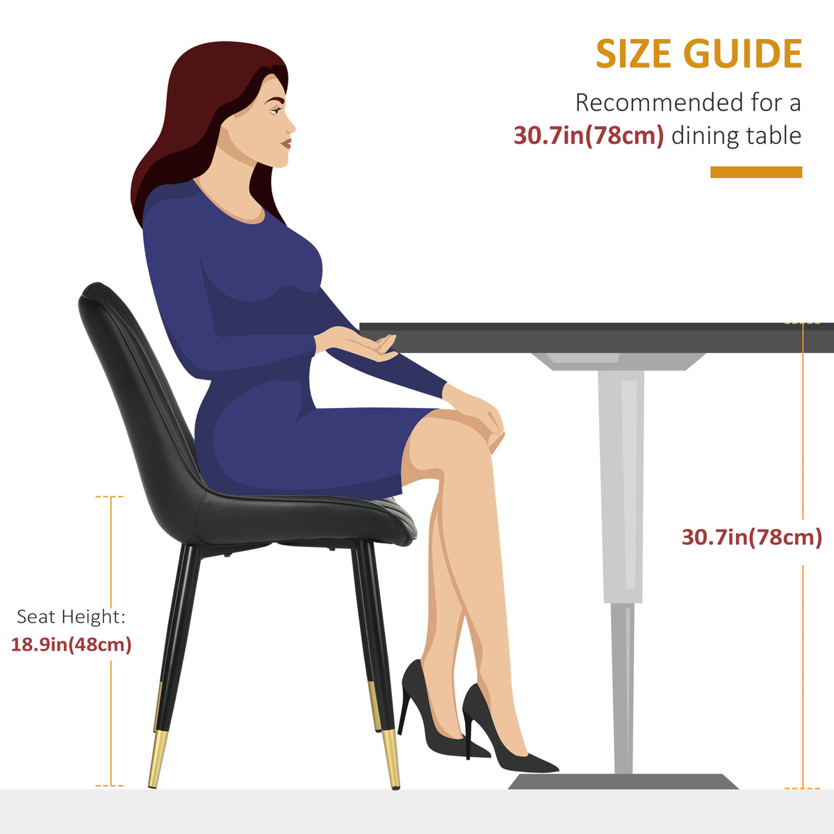 Juego de 2 sillas de comedor modernas
