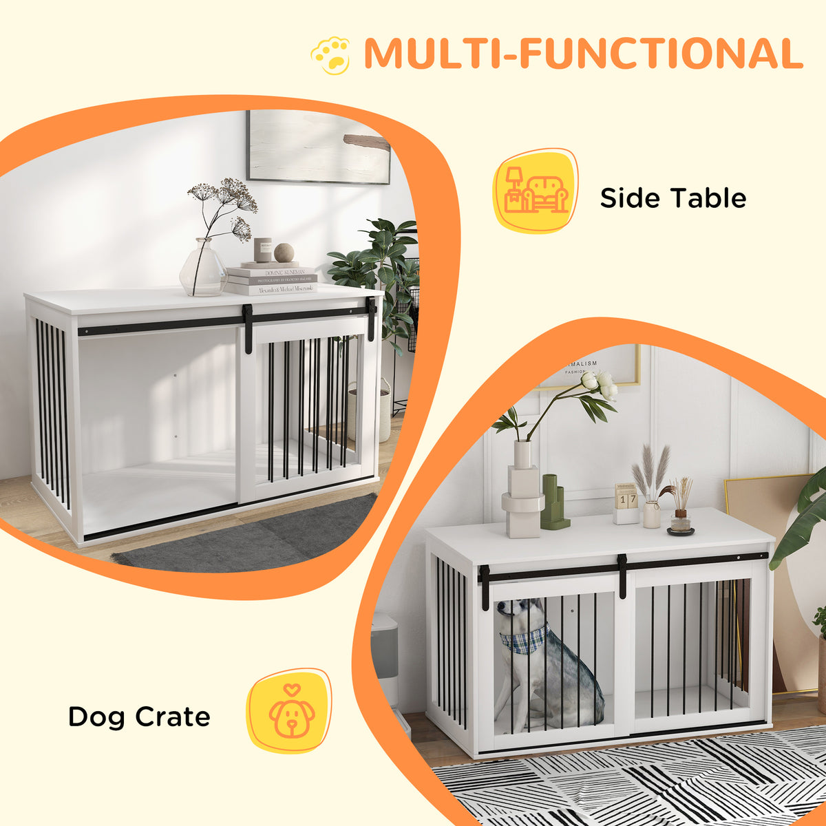 Dog crate furniture end table