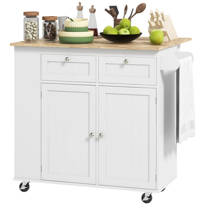 Rolling kitchen island with adjustable shelves