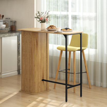 Tambour Bar Table 3 Side Shelves Rectangular Metal Frame