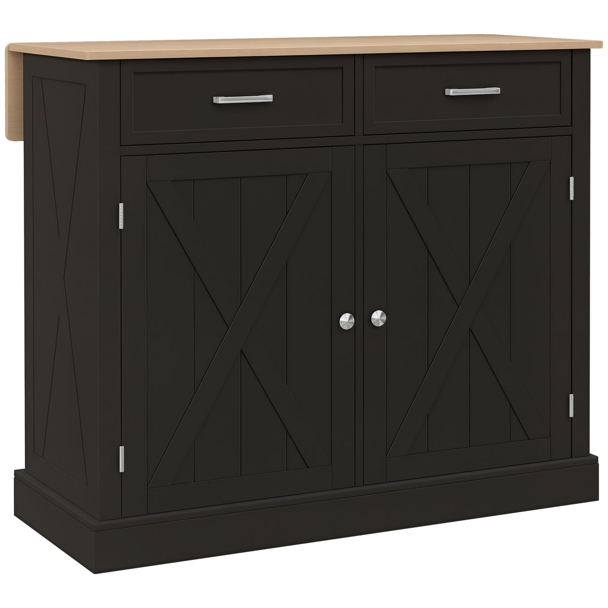 Rolling Kitchen Island with Adjustable Shelves