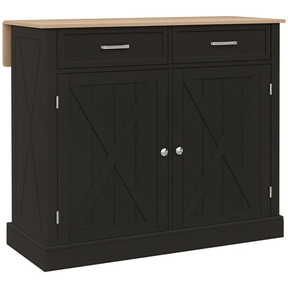 Rolling Kitchen Island with Adjustable Shelves