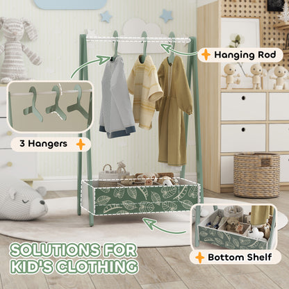 Kids Clothing Rack with Storage Shelf