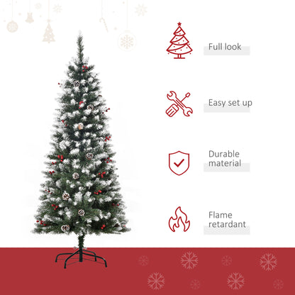 Flocked pencil artificial Christmas tree