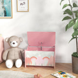 Kids Toy Box with Lid and Safety Hinges
