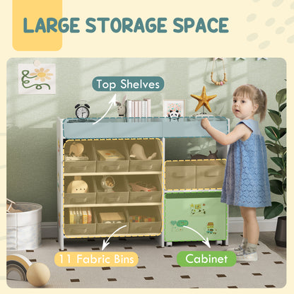 4-Tier Toy Storage Organizer with 11 Fabric Bins