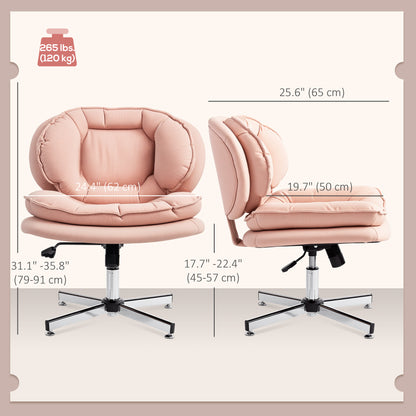 Wide armless tilting office chair