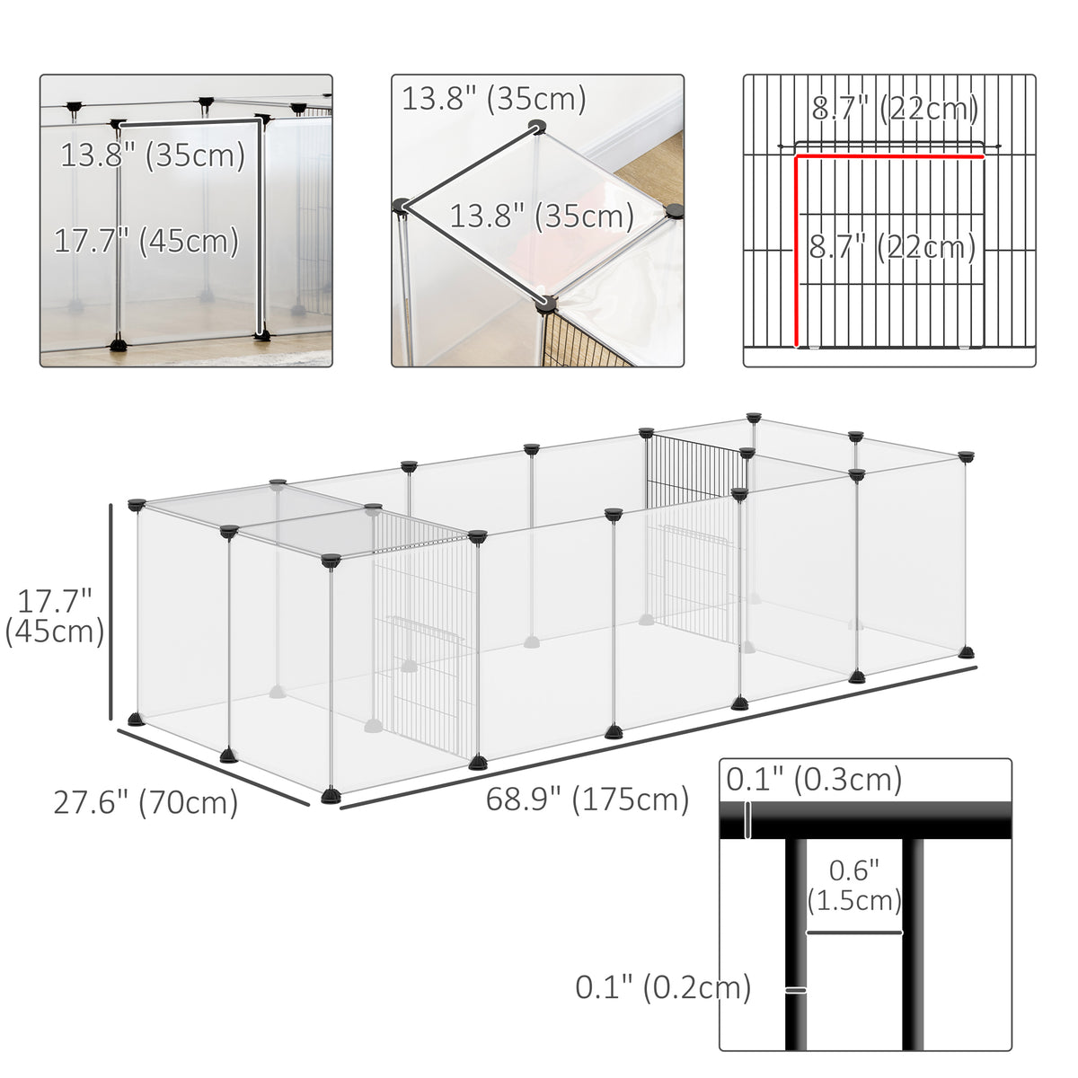 Modular small animal cage 20 panels