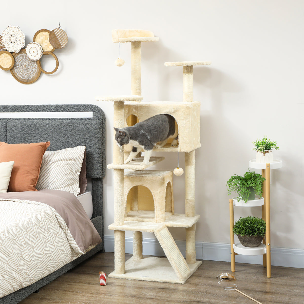 Árbol para gatos de varios niveles de 160 cm