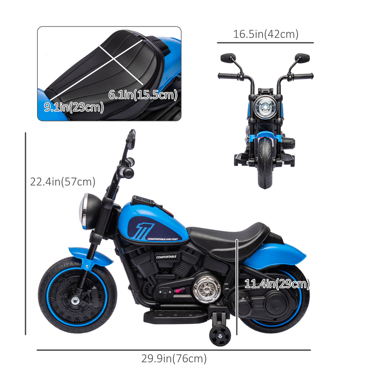 Electric Motorcycle Kids 6V with Training Wheels