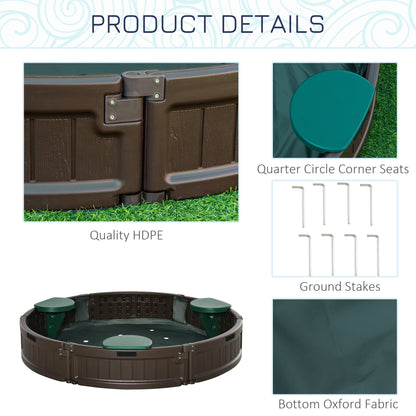 Caja de arena de exterior para niños con cubierta