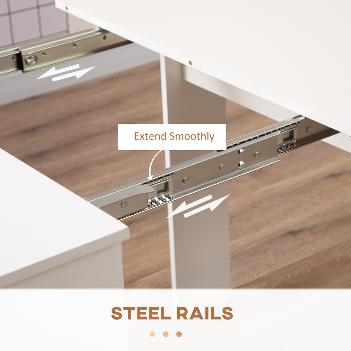 Extendable dining table 60-180 cm for 6-8 people