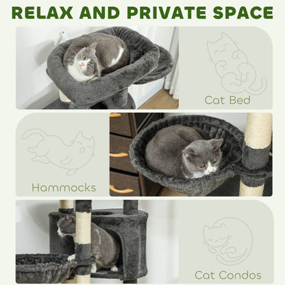 Árbol para gatos de varios niveles de 133 cm