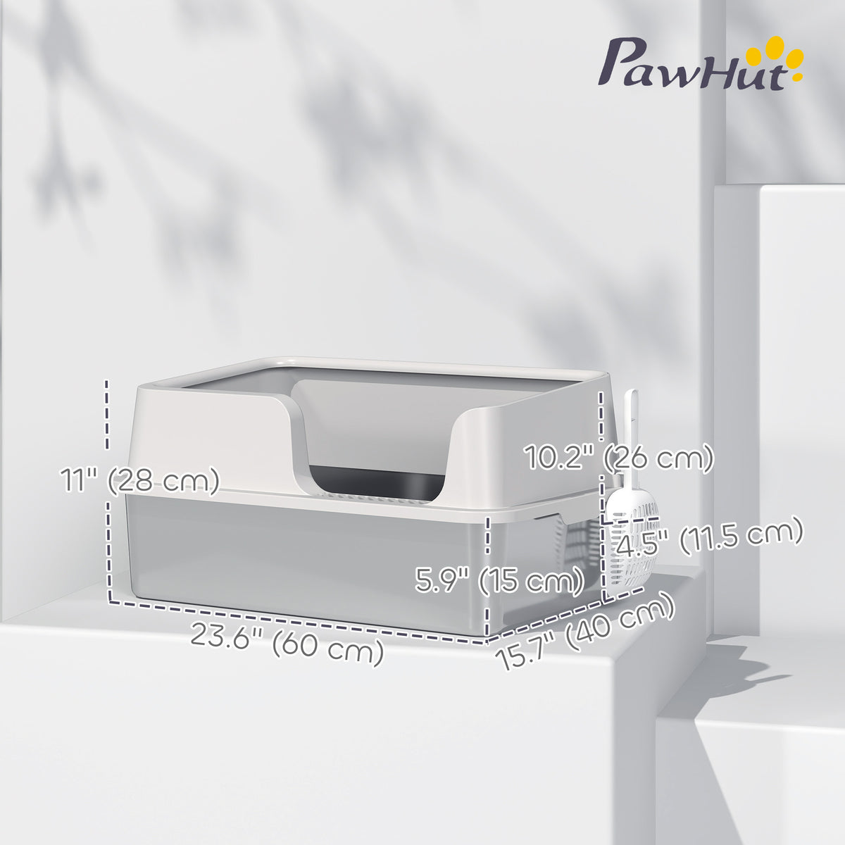 Stainless steel cat litter box with lid