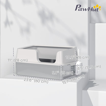 Stainless steel cat litter box with lid