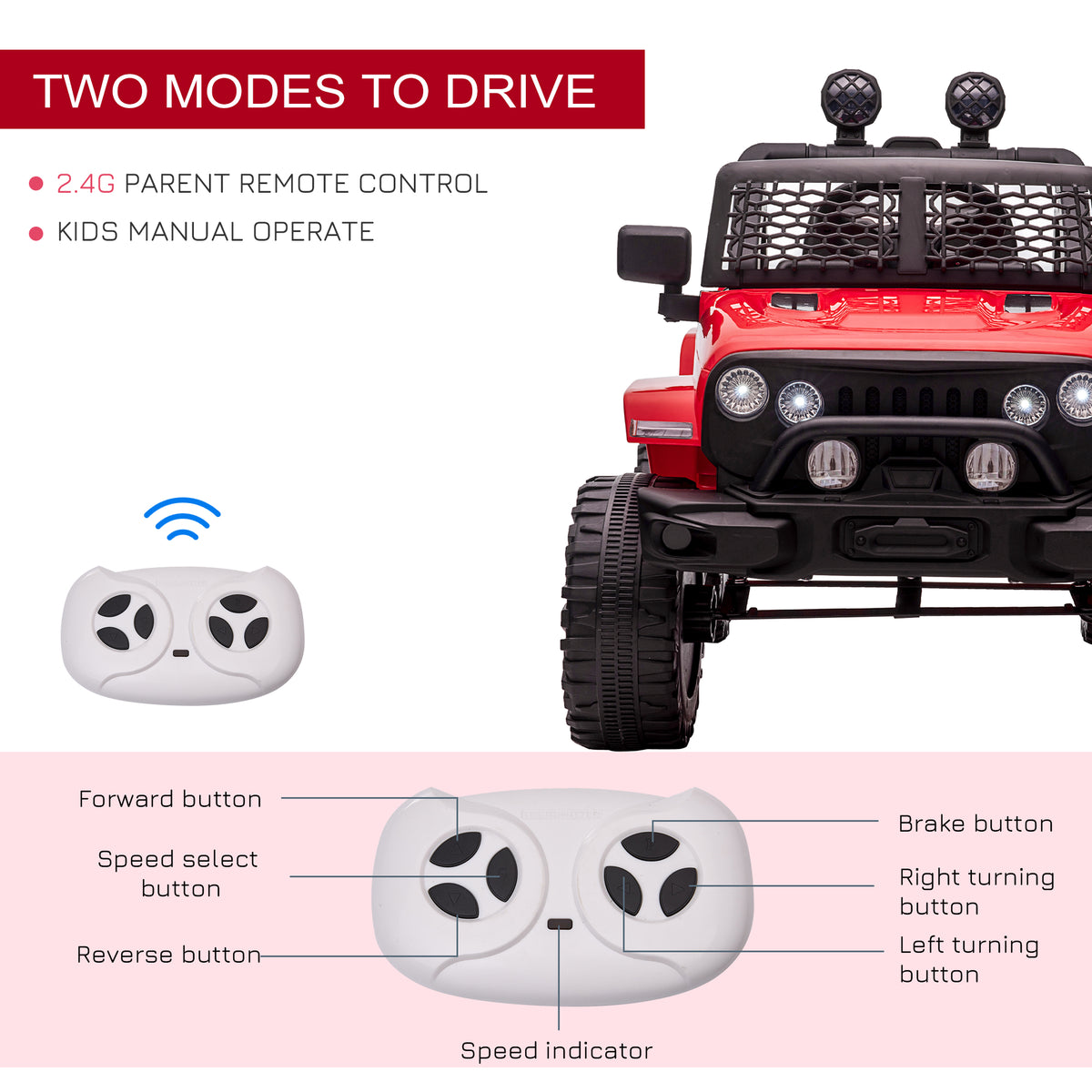 Electric ride-on car parental remote control 12V