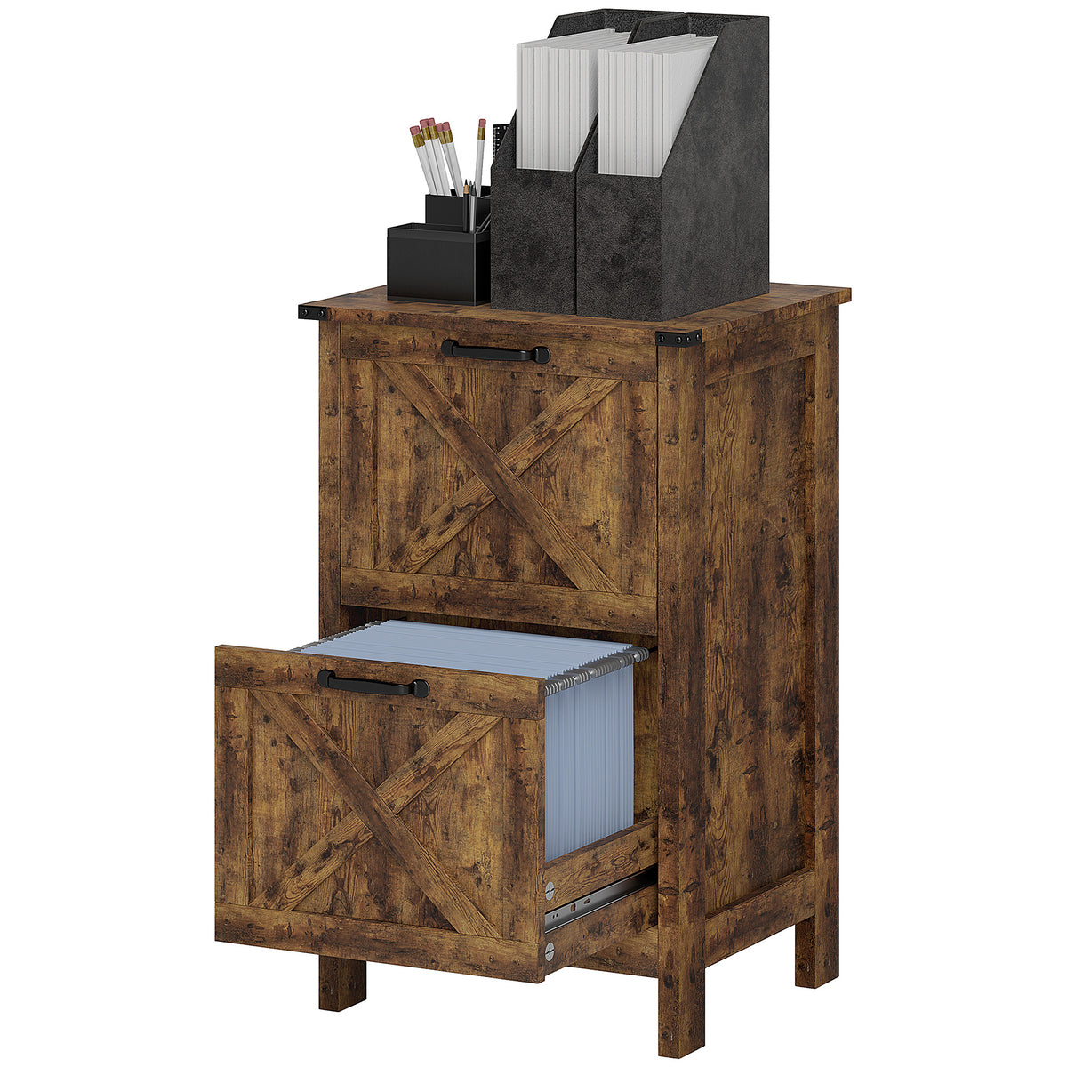 Vertical Filing Cabinet with 2 Drawers