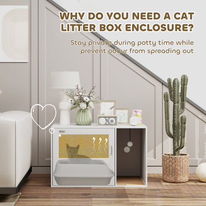 Mueble para arenero de gato estilo boho