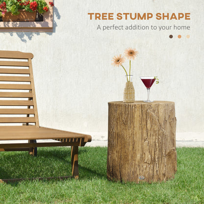 Concrete finish tree stump side table