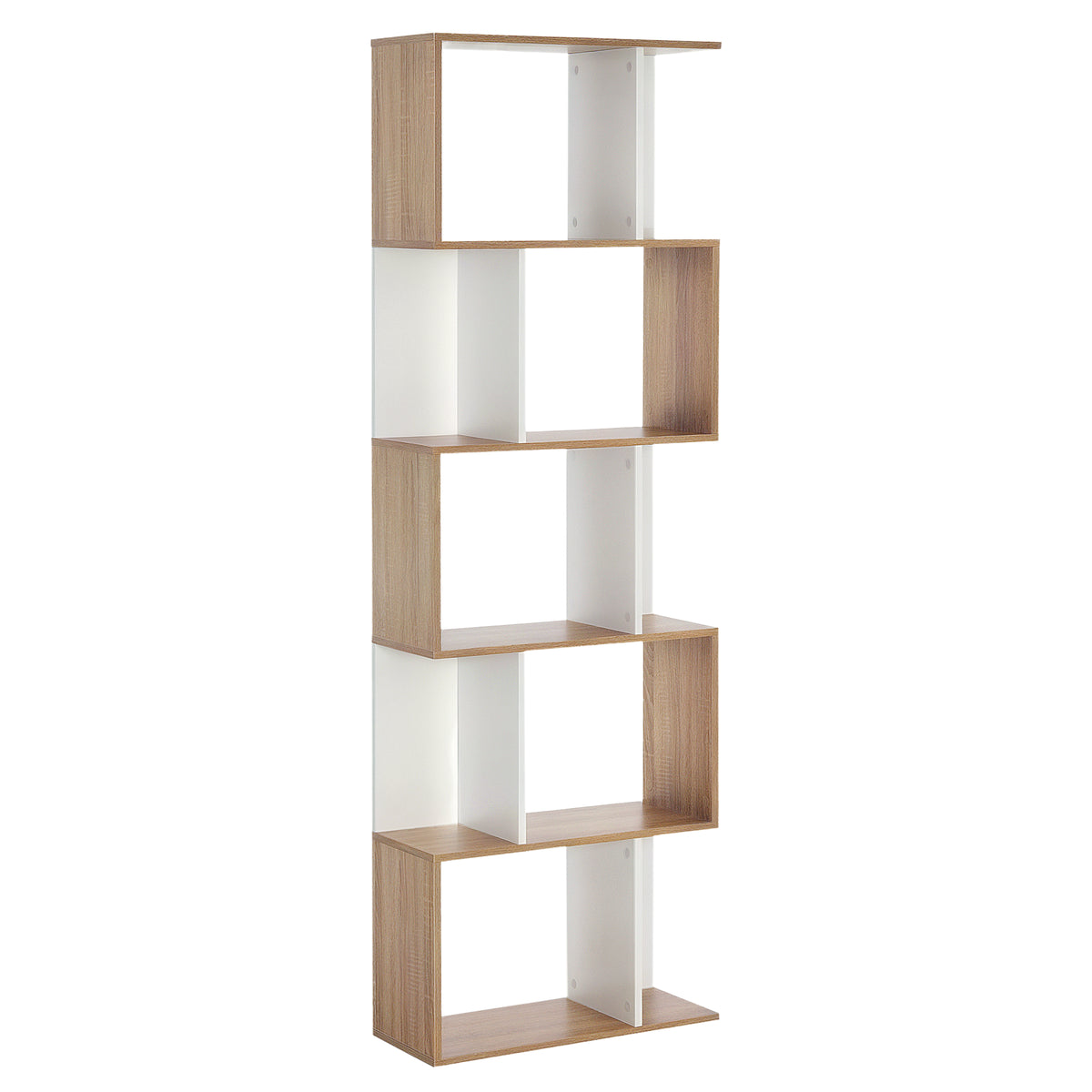 Librería geométrica de 5 niveles en forma de S