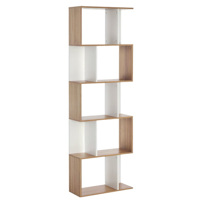 Librería geométrica de 5 niveles en forma de S