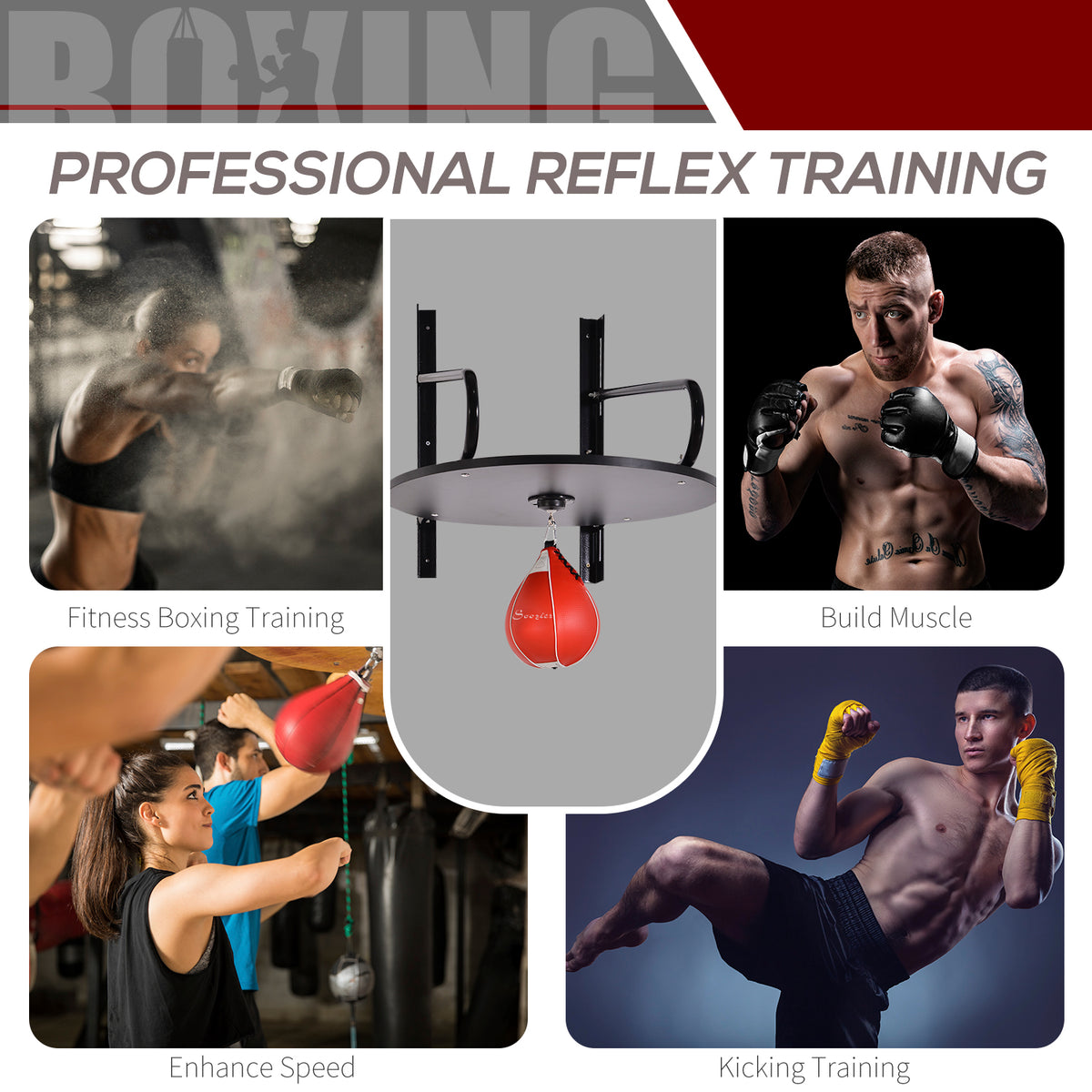 Wall-mounted speed bag boxing platform adjustable height