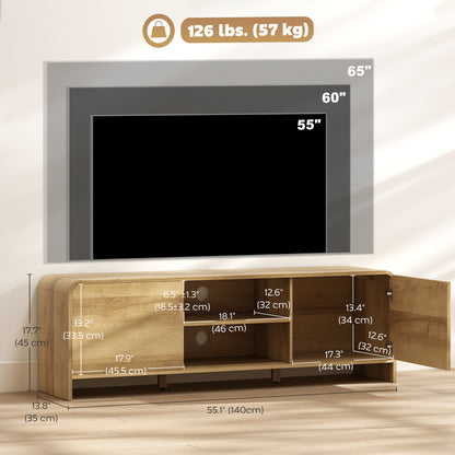 Mueble de TV estilo nórdico con armarios y estantes