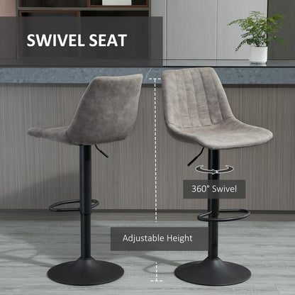 Adjustable Bar Stools Set of 2 — Black