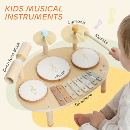 4-in-1 Toddler Wood Music Station