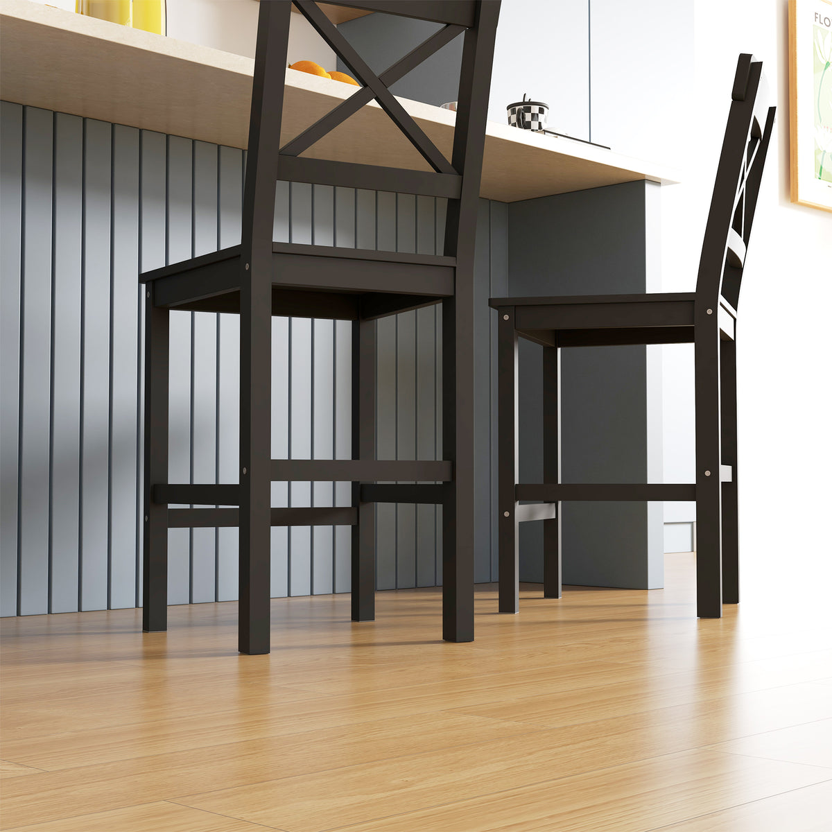 Counter Height Stools Set of 2 Farmhouse Style