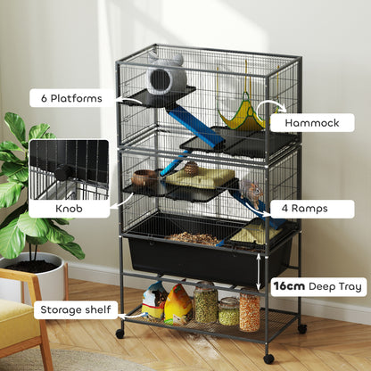 Small animal cage on wheels 150.5 cm