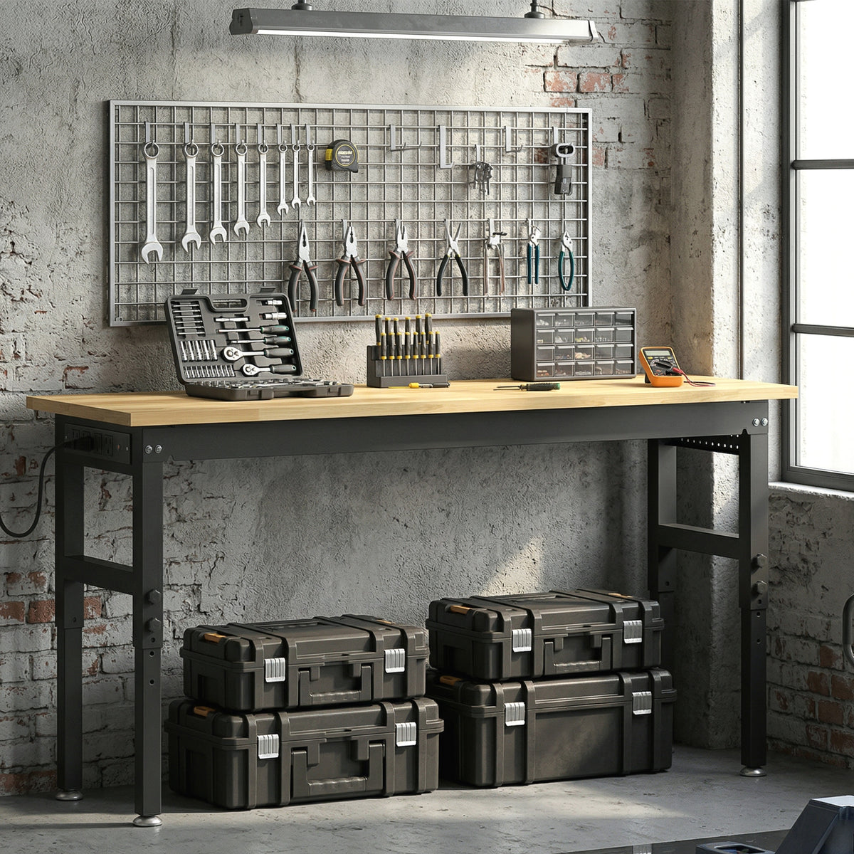 Heavy-Duty Adjustable Workbench 60 in — 2000 lbs Capacity