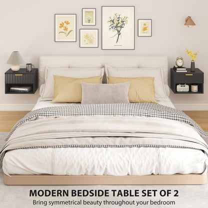 Floating bedside tables wall mounted — Set of 2
