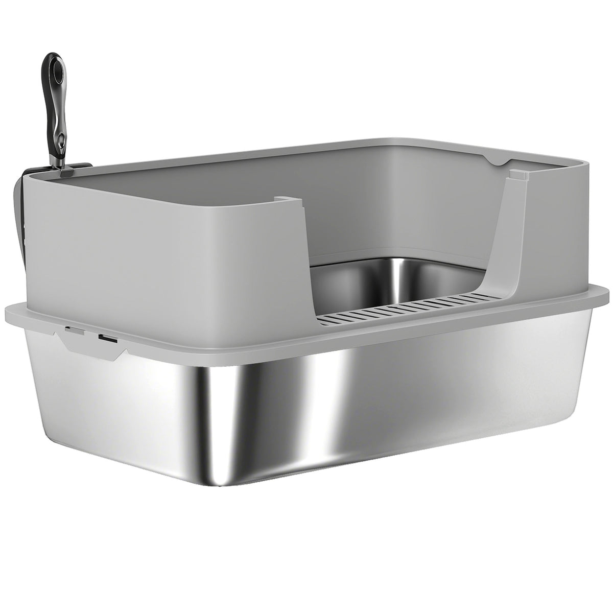 Stainless Steel High Sided Cat Litter Box