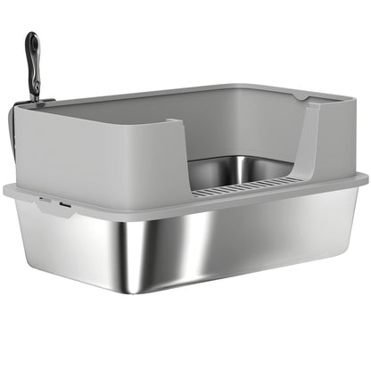 Stainless Steel High Sided Cat Litter Box