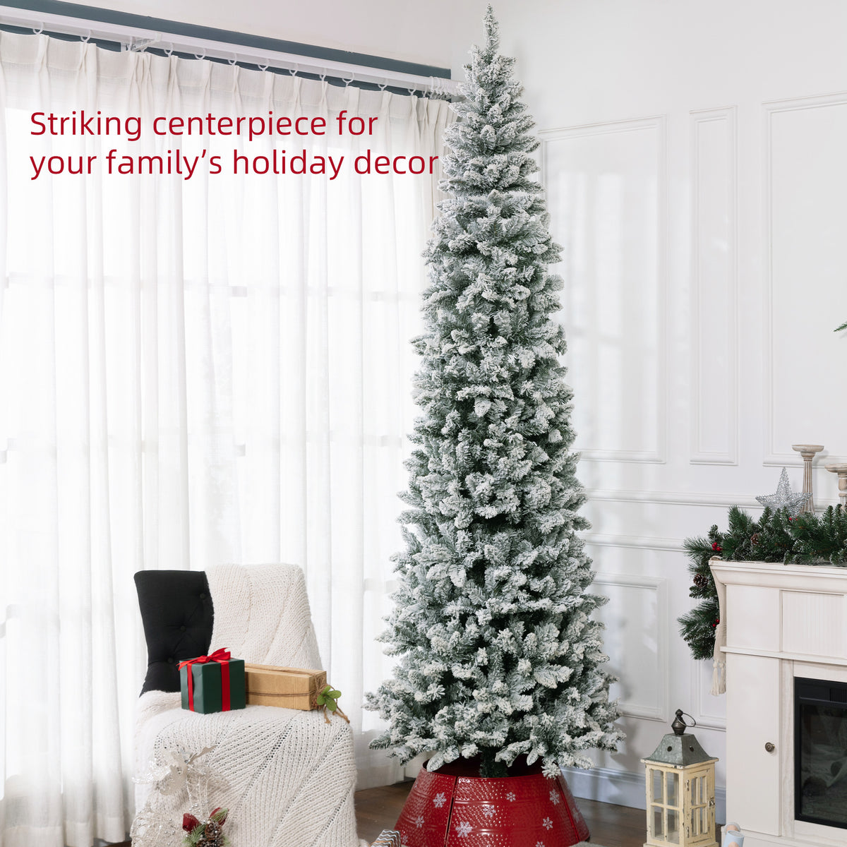 Árbol de Navidad de lápiz flocado