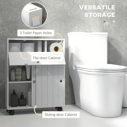 Mueble de almacenamiento estrecho con ruedas para baño