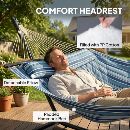 Hamaca con soporte de acero para patio y camping