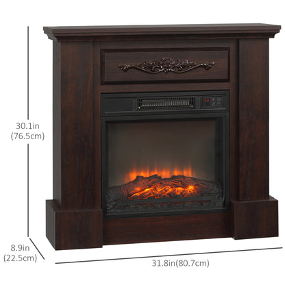Electric Fireplace with Mantel Freestanding Heater 1400W