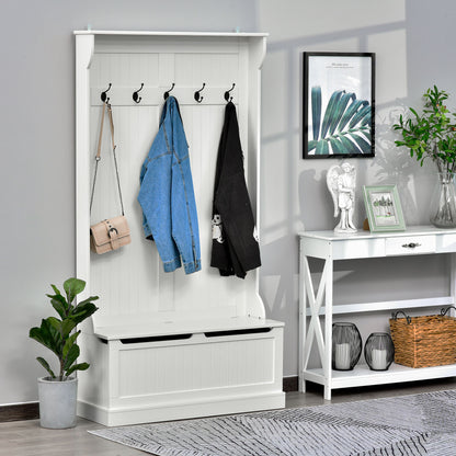 3-in-1 Hall Tree with Bench, Storage and Coat Rack
