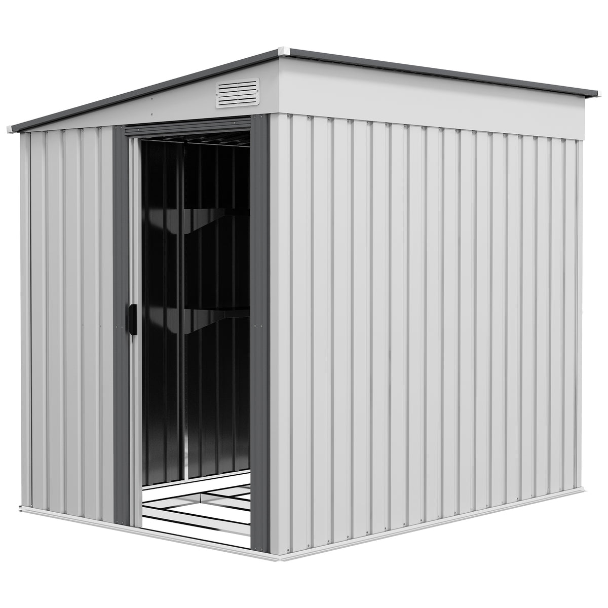 Galvanised Steel Lean-To Garden Storage Shed
